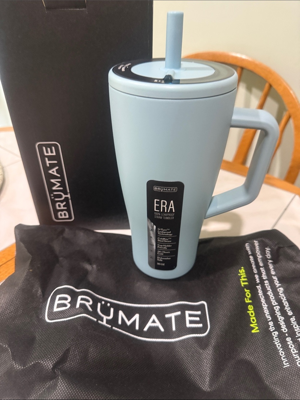 BrüMate ERA Insulated Travel Mug - Light Blue 30 oz Brand New never used
